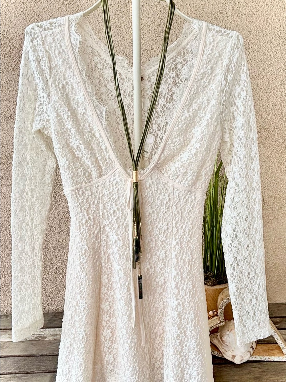 NWT! Free People Petra Lace Mini Dress Ivory Side Zipper ~ S - Picture 3 of 6